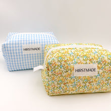 Load image into Gallery viewer, Blue Gingham Quilted Boxy Pouch