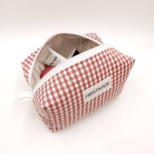 Load image into Gallery viewer, Red Gingham Quilted Boxy Pouch
