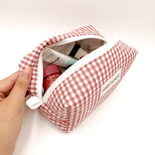 Load image into Gallery viewer, Red Gingham Quilted Boxy Pouch