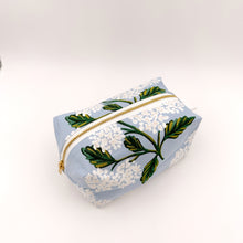 Load image into Gallery viewer, Blue Hydrangea Boxy Pouch