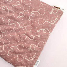 Load image into Gallery viewer, Mauve Stethoscope Quilted Pouch