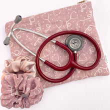Load image into Gallery viewer, Mauve Stethoscope Quilted Pouch