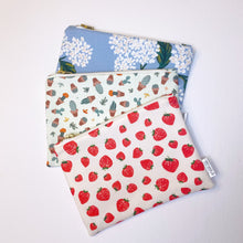 Load image into Gallery viewer, Blue Hydrangea Zipper Pouch