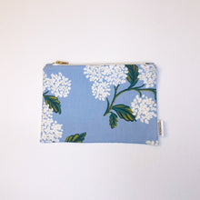 Load image into Gallery viewer, Blue Hydrangea Zipper Pouch