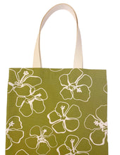 Load image into Gallery viewer, Green Hibiscus Tote Bag