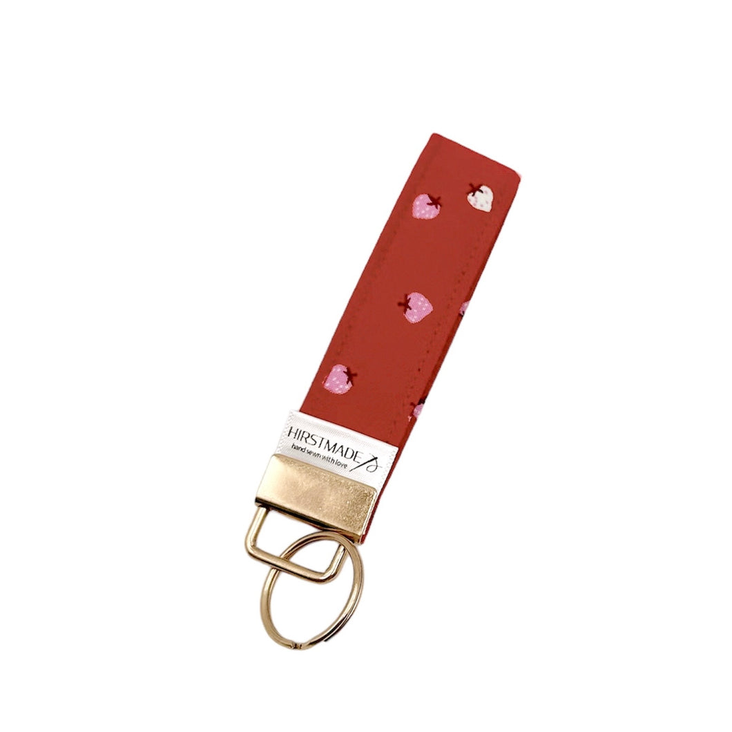 Red Strawberry Keychain Fob