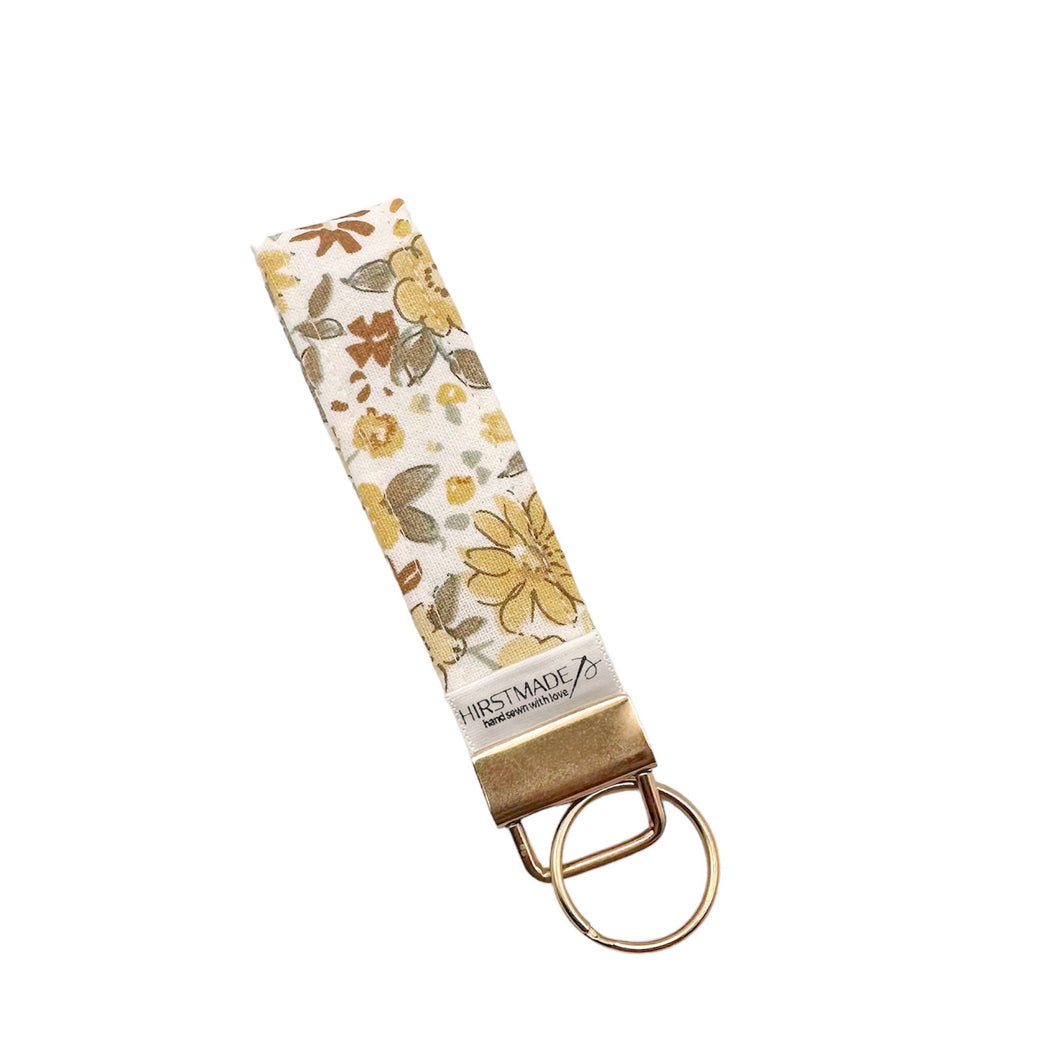 Yellow Floral Keychain Fob