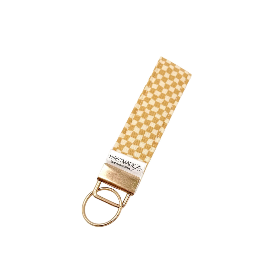 Yellow Checker Keychain Fob