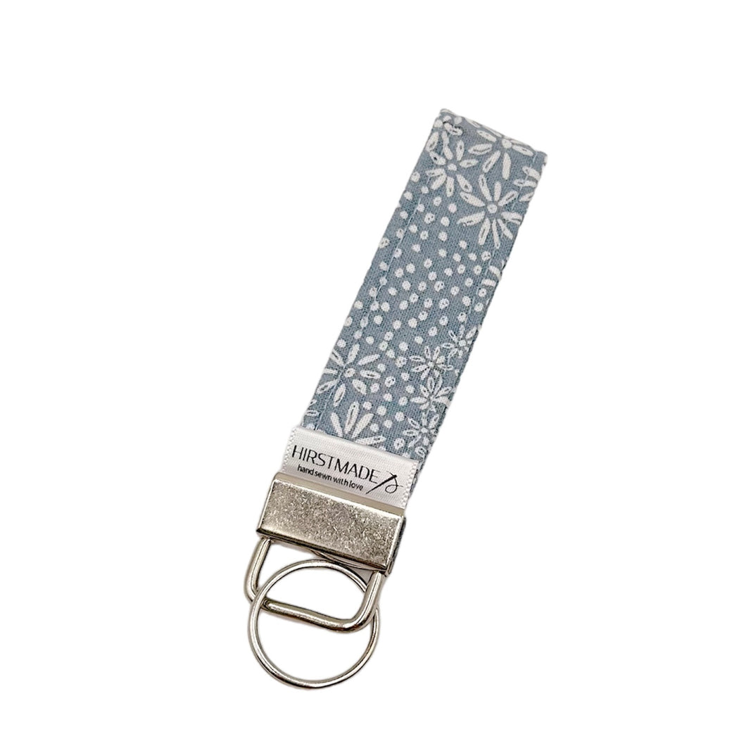 Blue Floral Keychain Fob