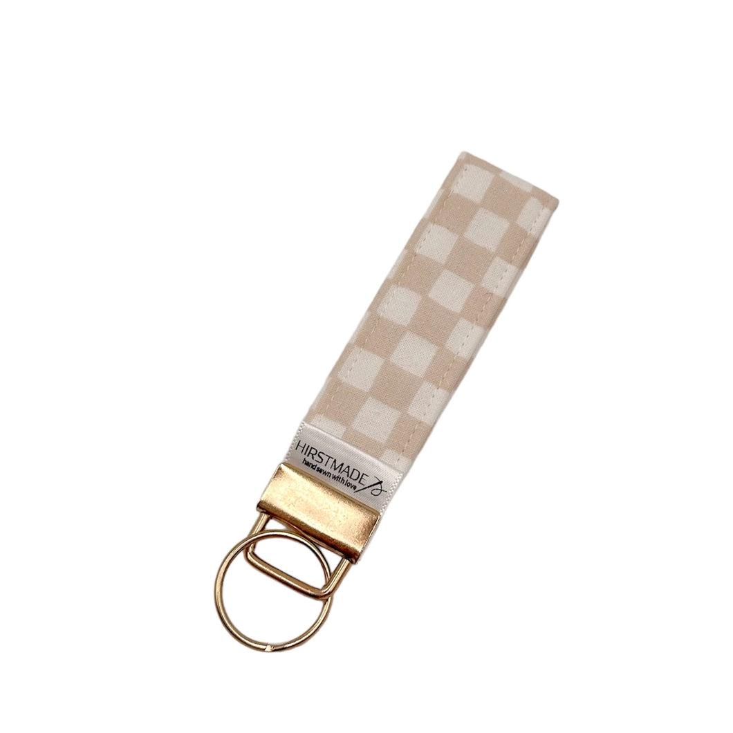 Cream Checker Keychain Fob