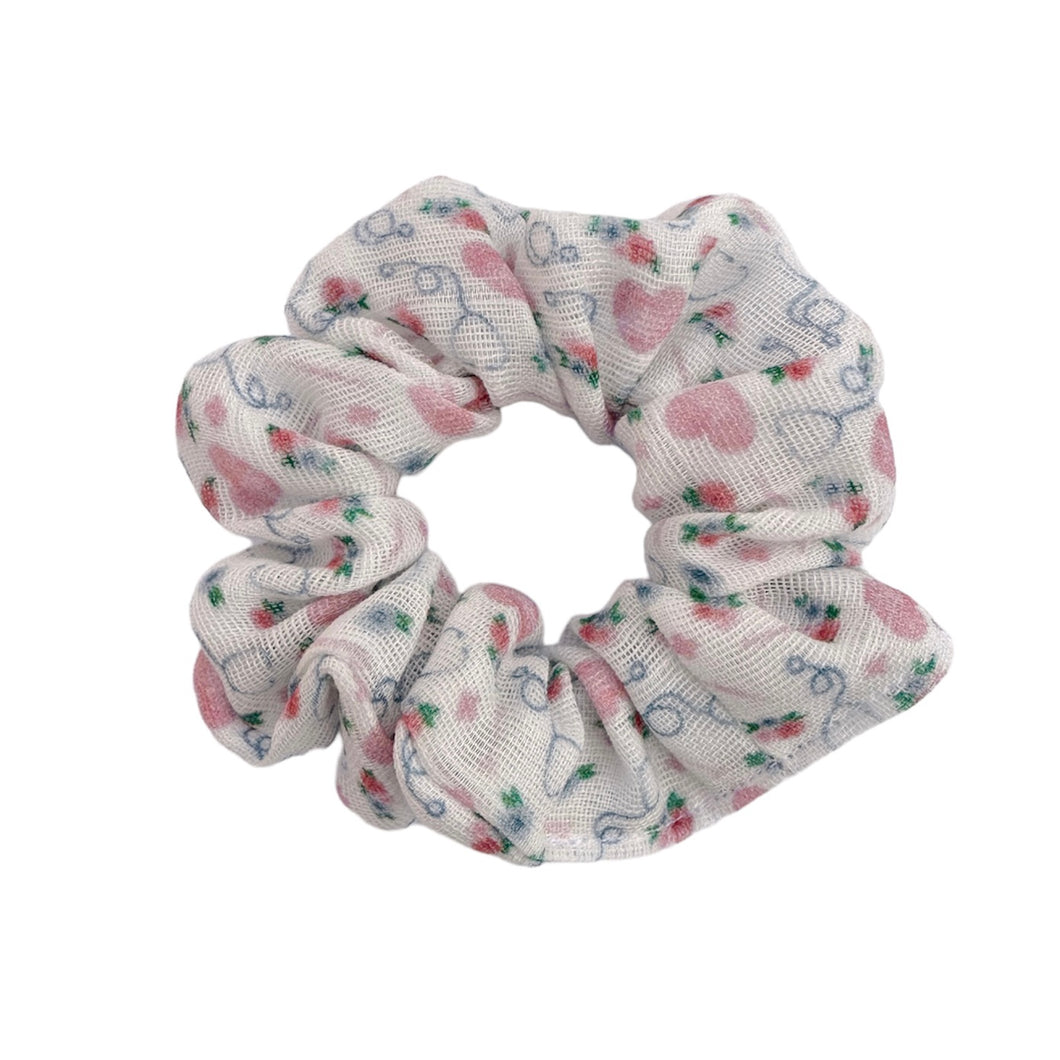 White Medical Toss Scrunchie