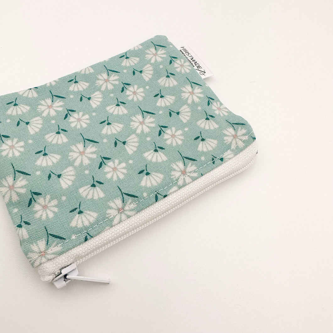 Mint Flower Mini Pouch