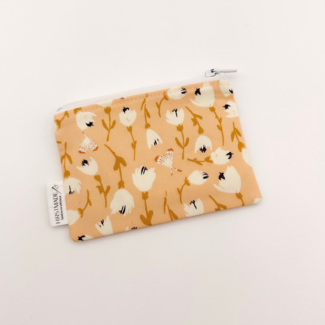 Peach Floral Mini Pouch