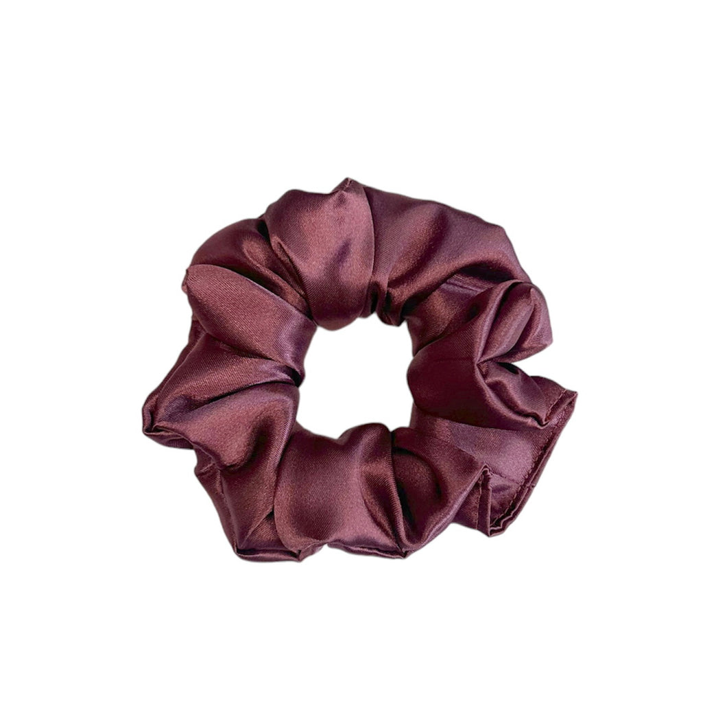 Dark Mauve Satin Scrunchie