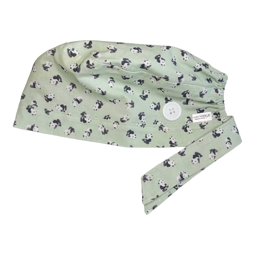 Green Mini Pandas Scrub Cap