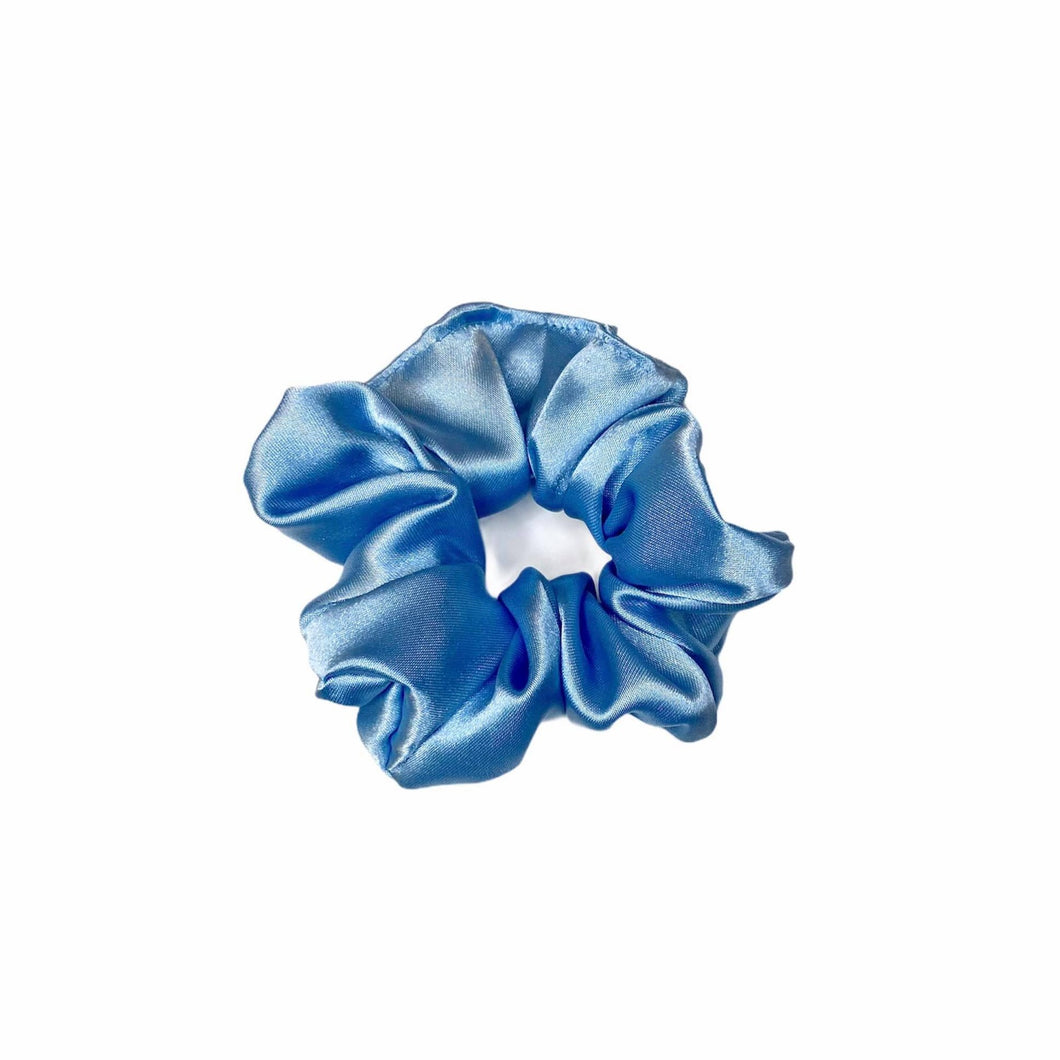 Sky Blue Satin Scrunchie