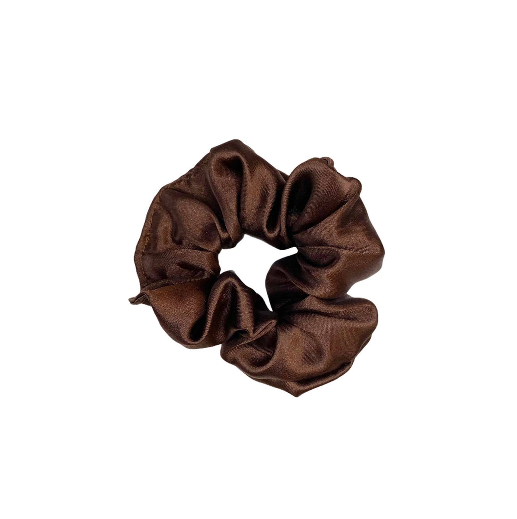 Chocolate Brown Satin Scrunchie