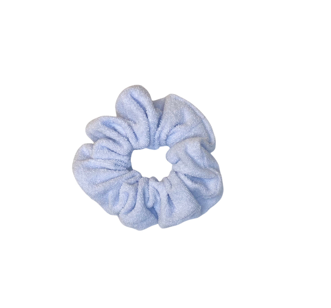 Blue Terry Cloth Scrunchie