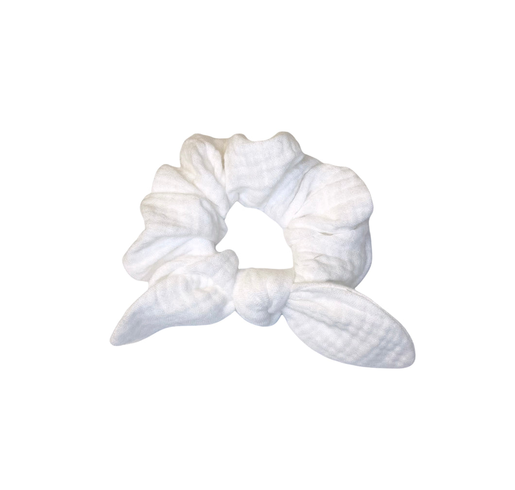 White Knot Scrunchie