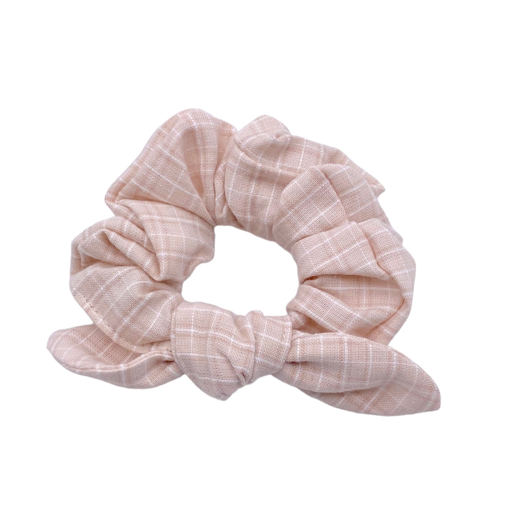 Pink Plaid Knot Scrunchie