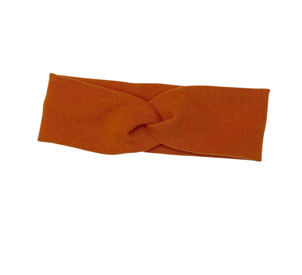 Rust Ribbed Twist Headband