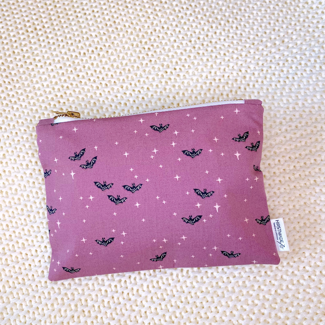 Purple Bat Zipper Pouch