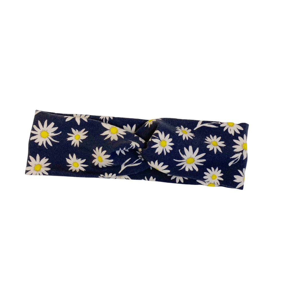 Black Daisy Twist Headband