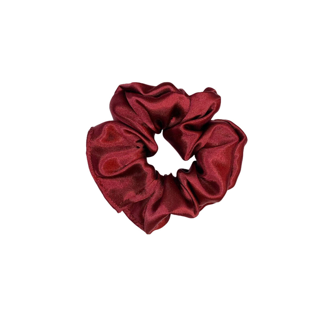 Maroon Satin Scrunchie